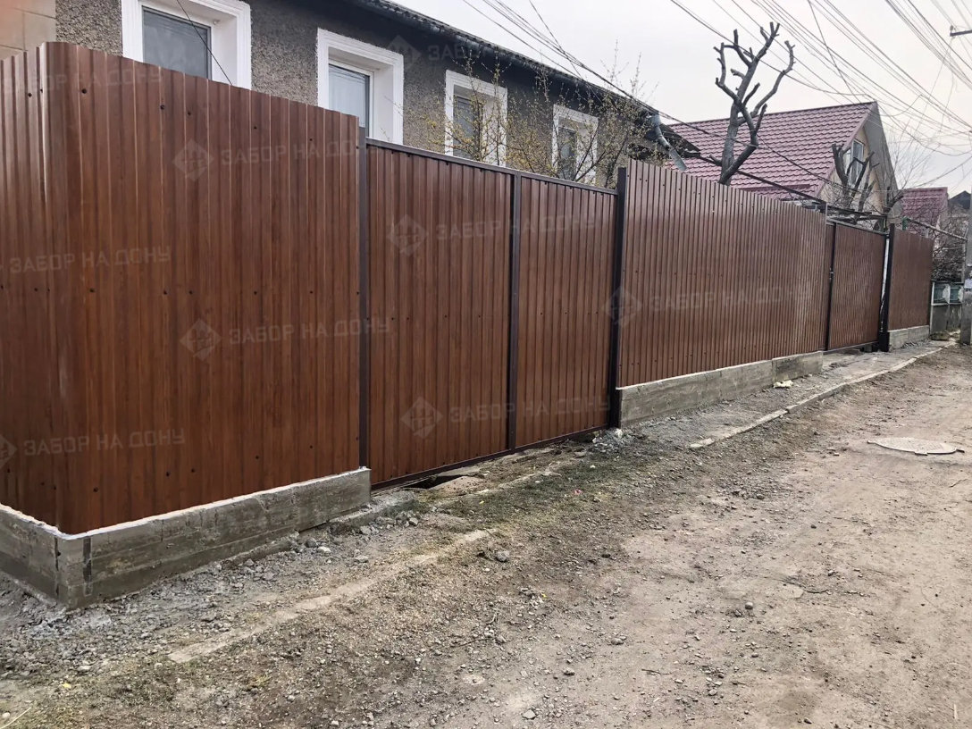 Распашные ворота из профлиста  в Антраците